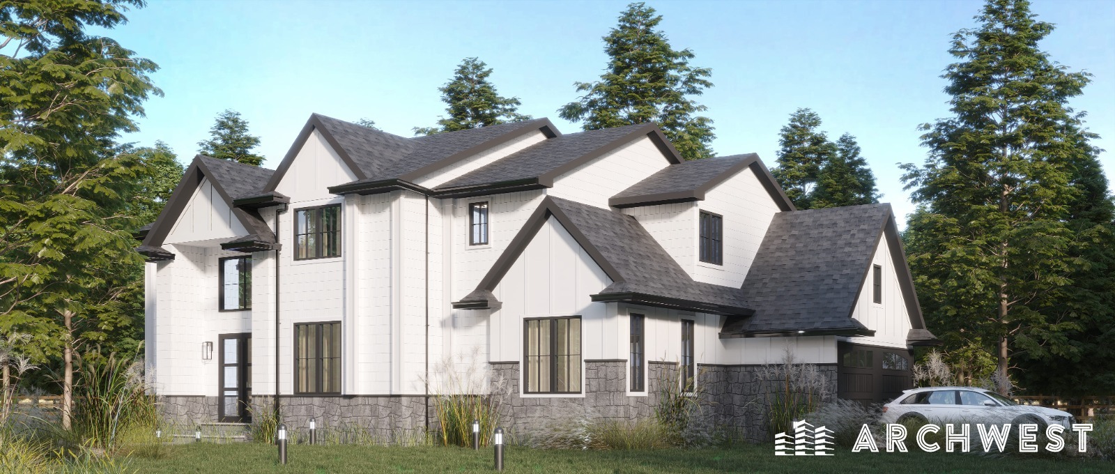 28. 3D Render of a Single Family House in New Jersey, USA